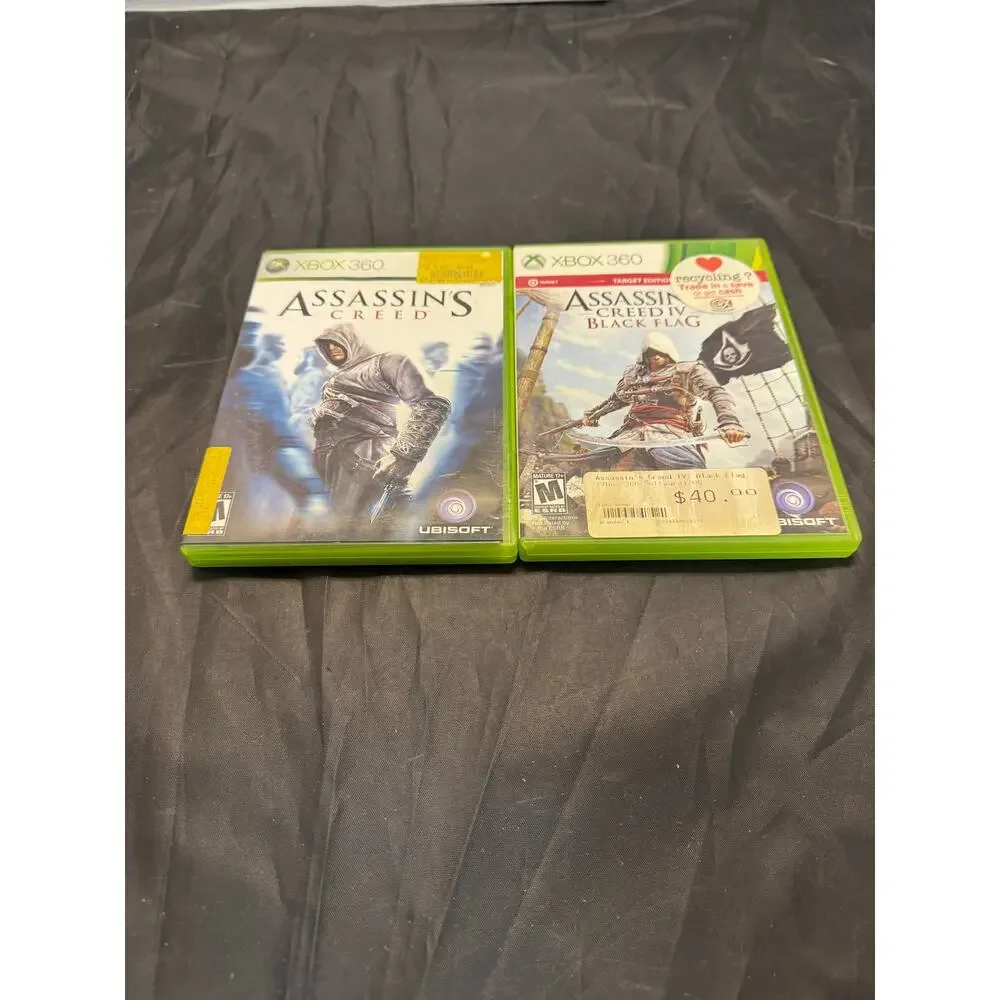 Xbox 360 Assassin's Creed Lot: AC 1 + Assassin's Creed IV 4 Black Flag Bundle